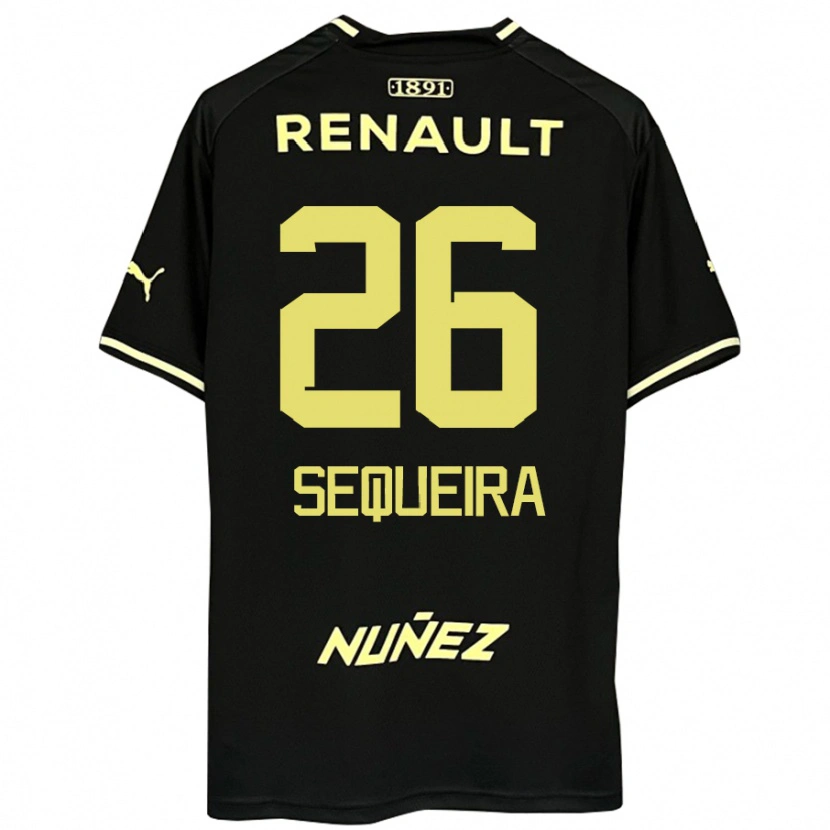 Danxen Kvinnor Leonardo Sequeira #26 Svart Gul Bortatröja Matchtröjor 2025/26 Tröjor T-Tröja