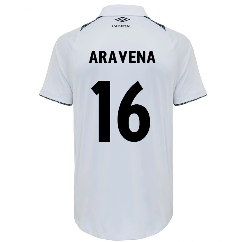 Danxen Kvinnor Alexander Aravena #16 Vit Blå Bortatröja Matchtröjor 2025/26 Tröjor T-Tröja