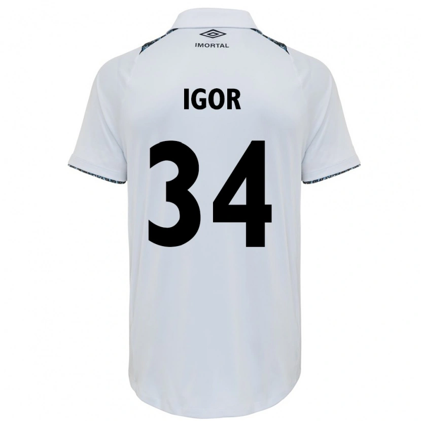 Danxen Kvinnor Igor Serrote #34 Vit Blå Bortatröja Matchtröjor 2025/26 Tröjor T-Tröja