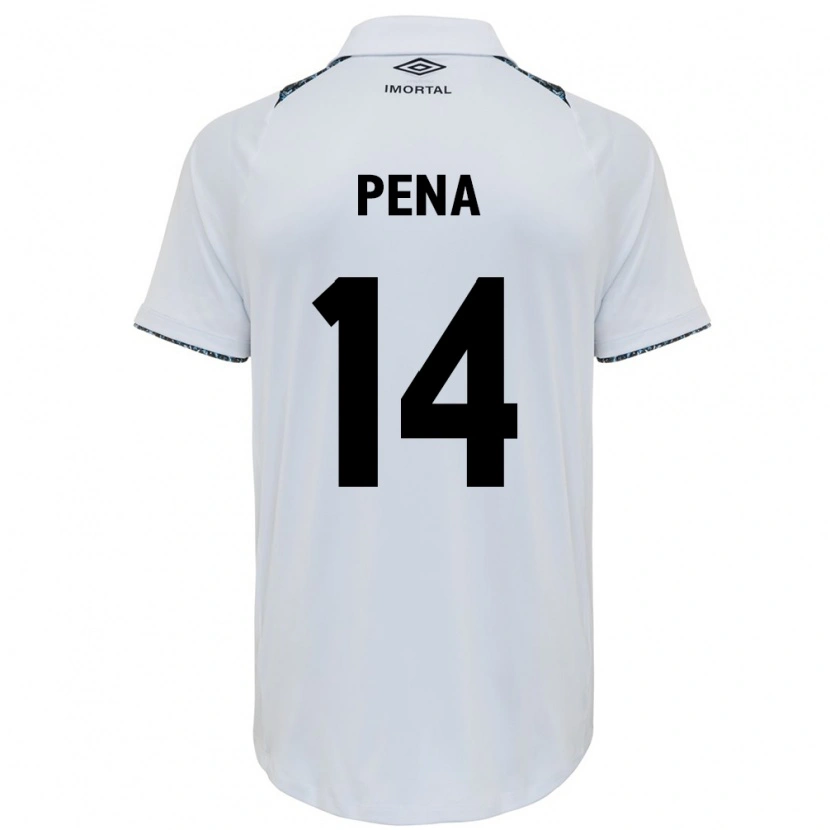 Danxen Kvinnor Jessica Peña #14 Vit Blå Bortatröja Matchtröjor 2025/26 Tröjor T-Tröja