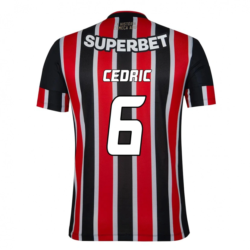 Danxen Kvinnor Cédric Soares #6 Svart Röd Bortatröja Matchtröjor 2025/26 Tröjor T-Tröja