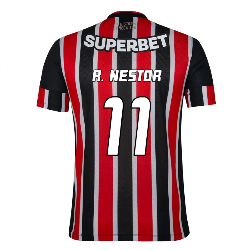 Danxen Kvinnor Rodrigo Nestor #11 Svart Röd Bortatröja Matchtröjor 2025/26 Tröjor T-Tröja