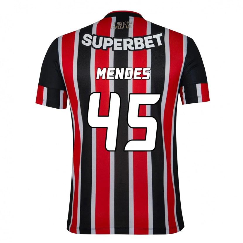 Danxen Kvinnor Nathan Mendes #45 Svart Röd Bortatröja Matchtröjor 2025/26 Tröjor T-Tröja