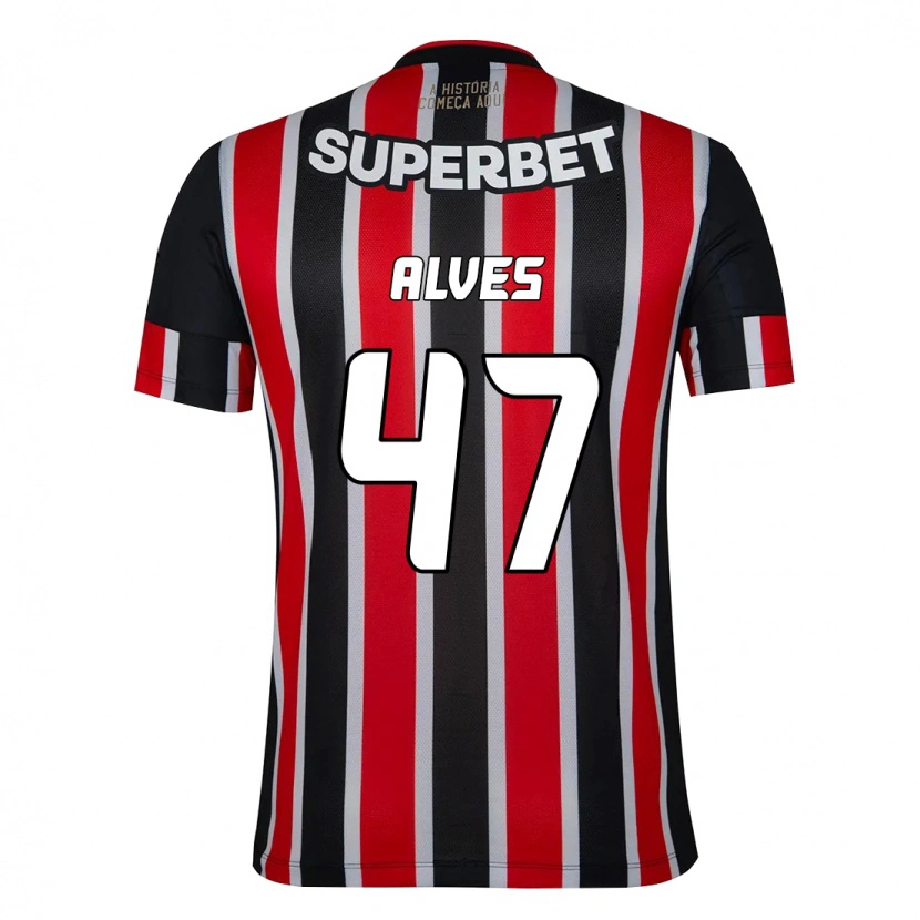 Danxen Kvinnor Matheus Alves #47 Svart Röd Bortatröja Matchtröjor 2025/26 Tröjor T-Tröja