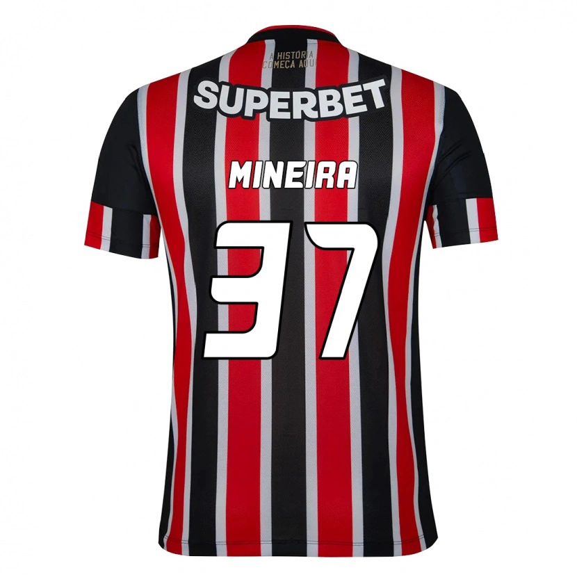 Danxen Kvinnor Rafa Mineira #37 Svart Röd Bortatröja Matchtröjor 2025/26 Tröjor T-Tröja