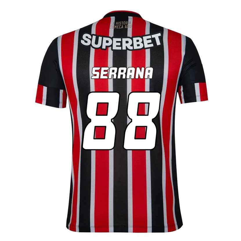 Danxen Kvinnor Serrana #88 Svart Röd Bortatröja Matchtröjor 2025/26 Tröjor T-Tröja