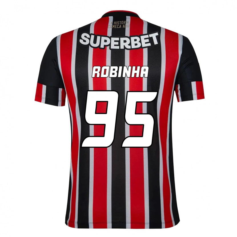 Danxen Kvinnor Robinha #95 Svart Röd Bortatröja Matchtröjor 2025/26 Tröjor T-Tröja