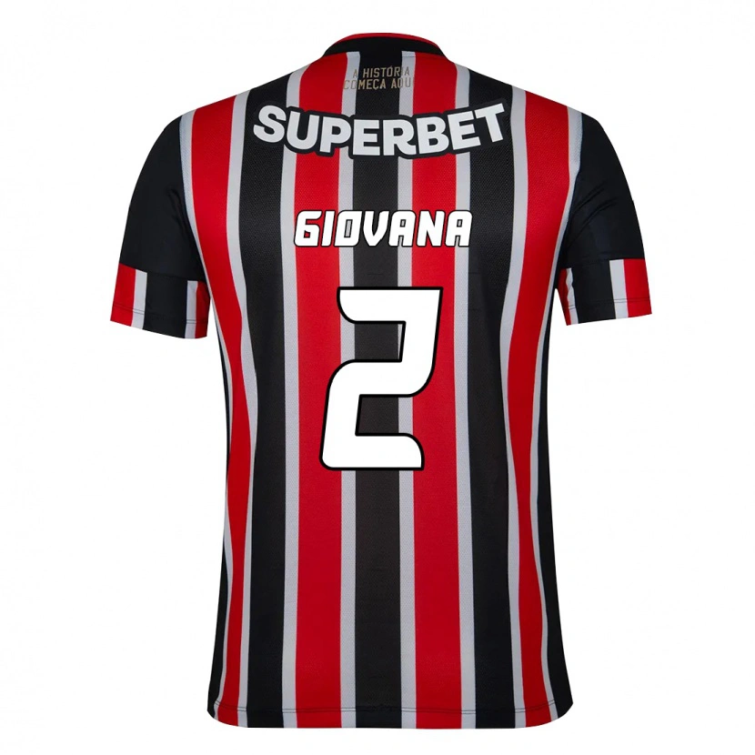 Danxen Kvinnor Giovana #2 Svart Röd Bortatröja Matchtröjor 2025/26 Tröjor T-Tröja