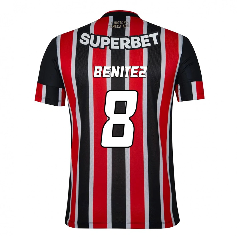 Danxen Kvinnor Martin Benitez #8 Svart Röd Bortatröja Matchtröjor 2025/26 Tröjor T-Tröja
