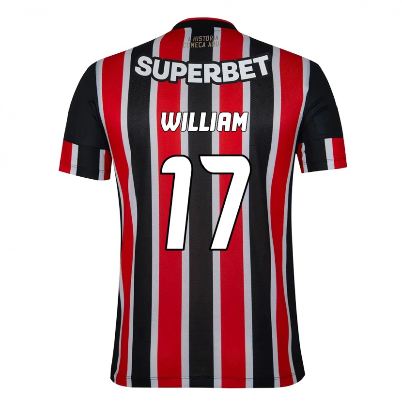 Danxen Kvinnor William #17 Svart Röd Bortatröja Matchtröjor 2025/26 Tröjor T-Tröja