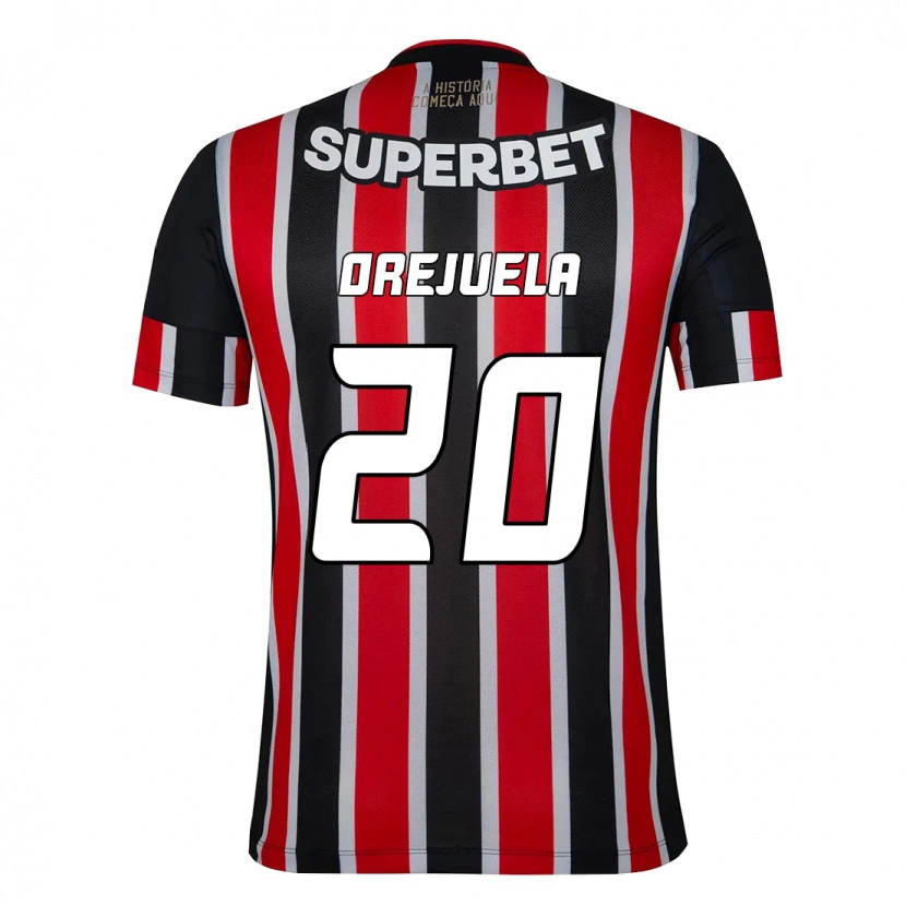 Danxen Kvinnor Luis Manuel Orejuela #20 Svart Röd Bortatröja Matchtröjor 2025/26 Tröjor T-Tröja