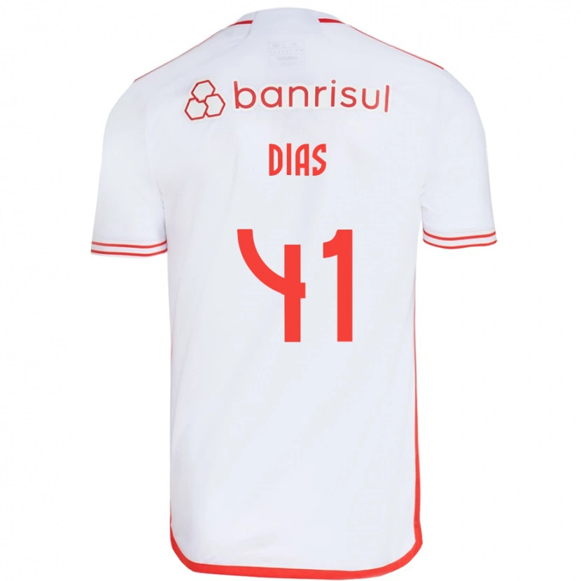 Danxen Kvinnor Matheus Dias #41 Vit Röd Bortatröja Matchtröjor 2025/26 Tröjor T-Tröja