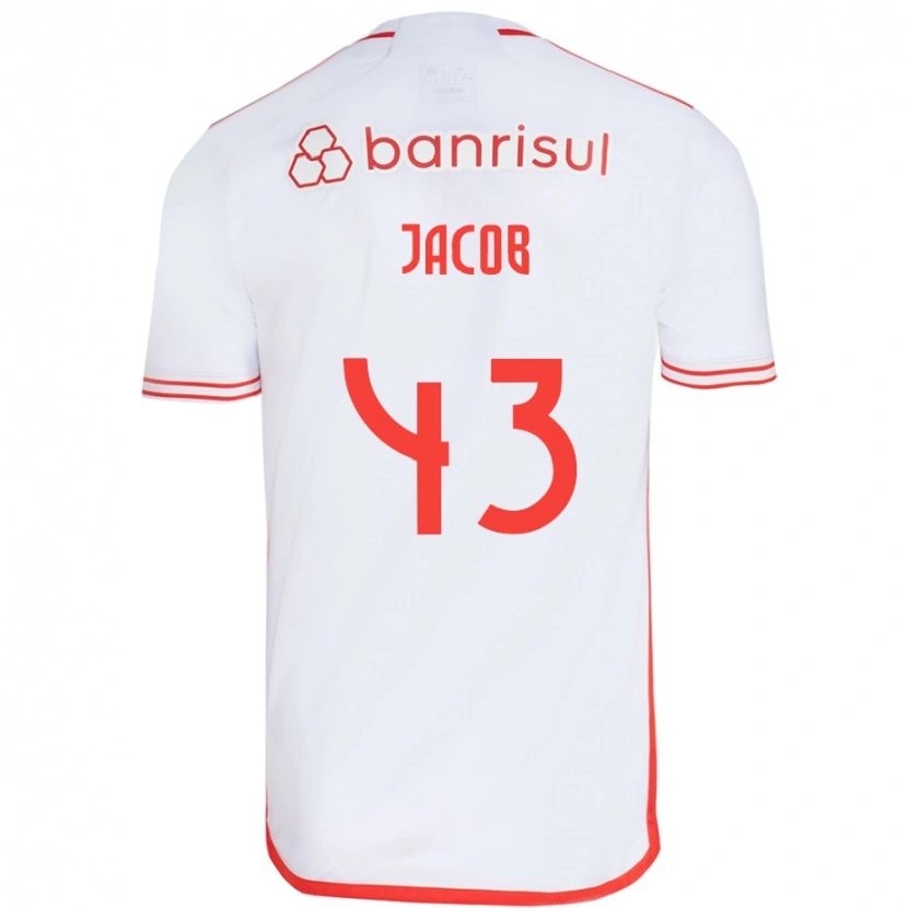 Danxen Kvinnor Bernardo Jacob #43 Vit Röd Bortatröja Matchtröjor 2025/26 Tröjor T-Tröja