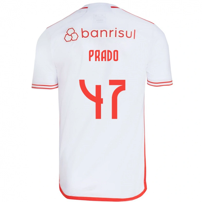 Danxen Kvinnor Gustavo Prado #47 Vit Röd Bortatröja Matchtröjor 2025/26 Tröjor T-Tröja