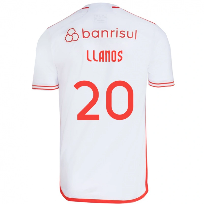 Danxen Kvinnor Pati Llanos #20 Vit Röd Bortatröja Matchtröjor 2025/26 Tröjor T-Tröja