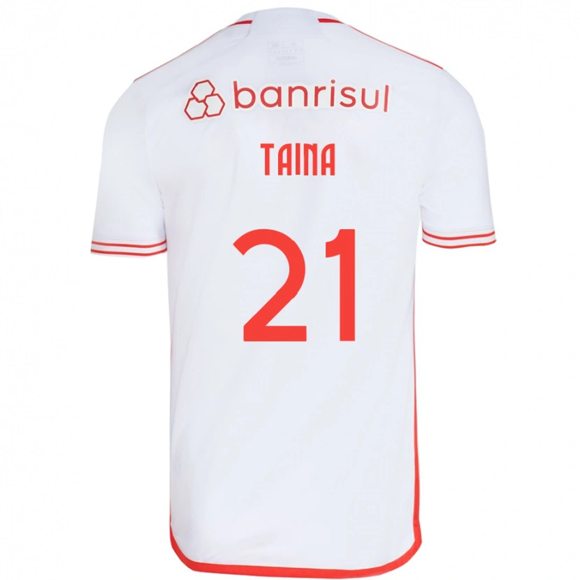 Danxen Kvinnor Tainá #21 Vit Röd Bortatröja Matchtröjor 2025/26 Tröjor T-Tröja