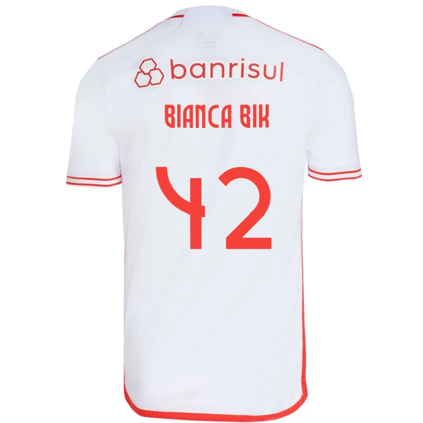 Danxen Kvinnor Bianca Bik #42 Vit Röd Bortatröja Matchtröjor 2025/26 Tröjor T-Tröja