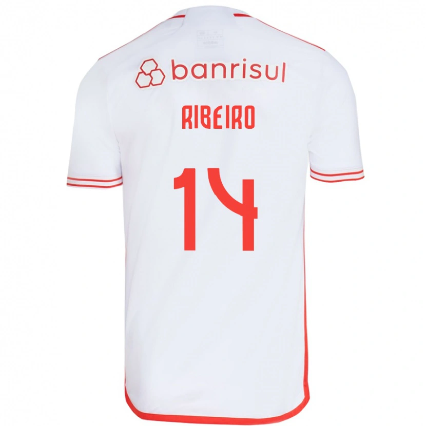 Danxen Kvinnor Lucas Ribeiro #14 Vit Röd Bortatröja Matchtröjor 2025/26 Tröjor T-Tröja