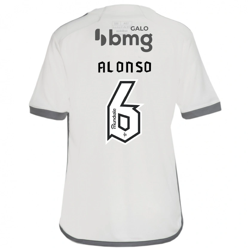 Danxen Kvinnor Júnior Alonso #6 Off-White Bortatröja Matchtröjor 2025/26 Tröjor T-Tröja