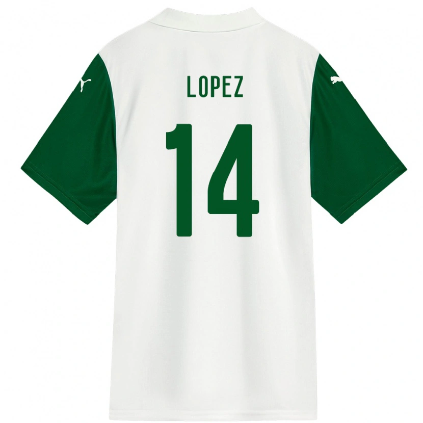 Danxen Kvinnor David Lopez #14 Vit Grön Bortatröja Matchtröjor 2025/26 Tröjor T-Tröja