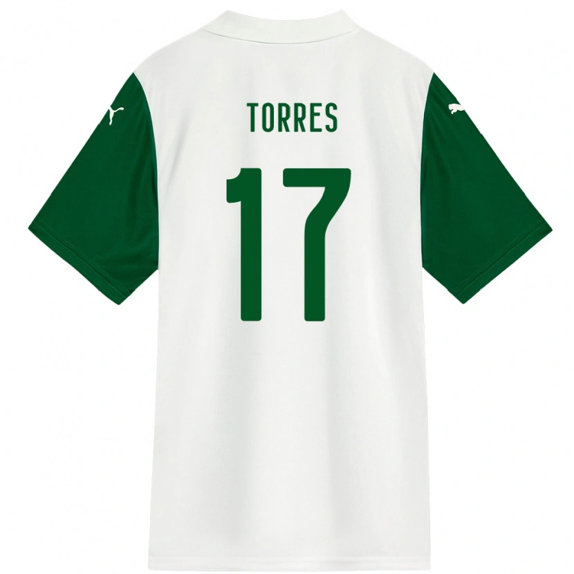 Danxen Kvinnor Facundo Torres #17 Vit Grön Bortatröja Matchtröjor 2025/26 Tröjor T-Tröja