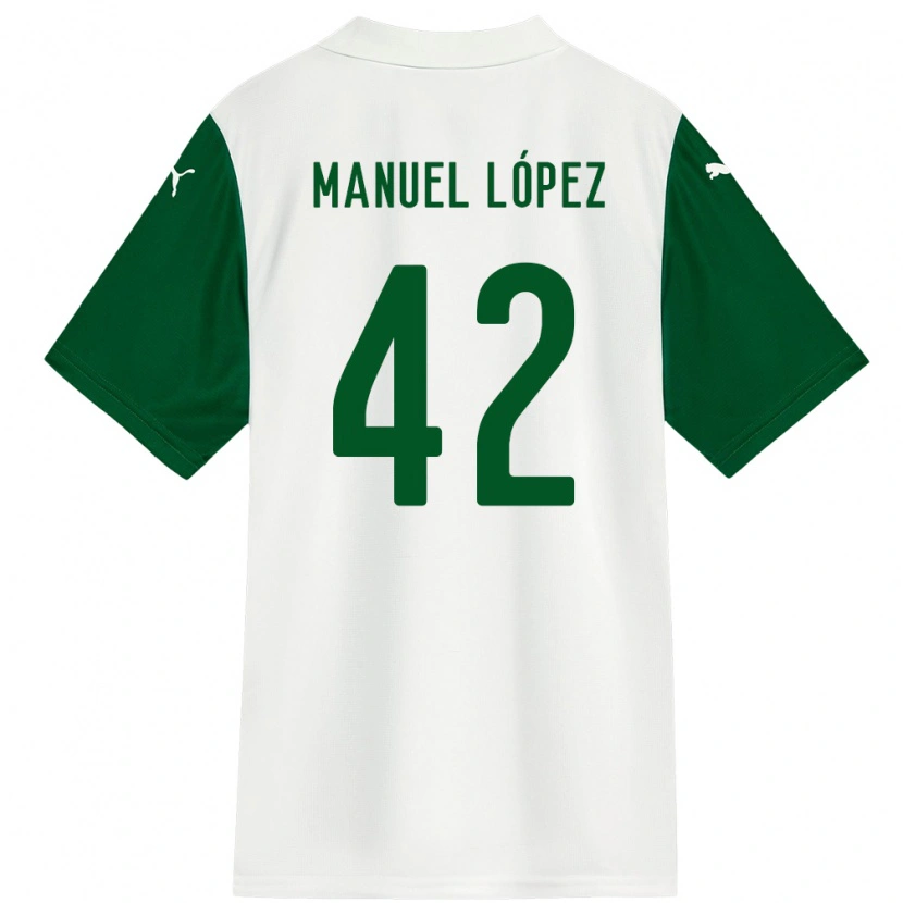 Danxen Kvinnor José Manuel López #42 Vit Grön Bortatröja Matchtröjor 2025/26 Tröjor T-Tröja