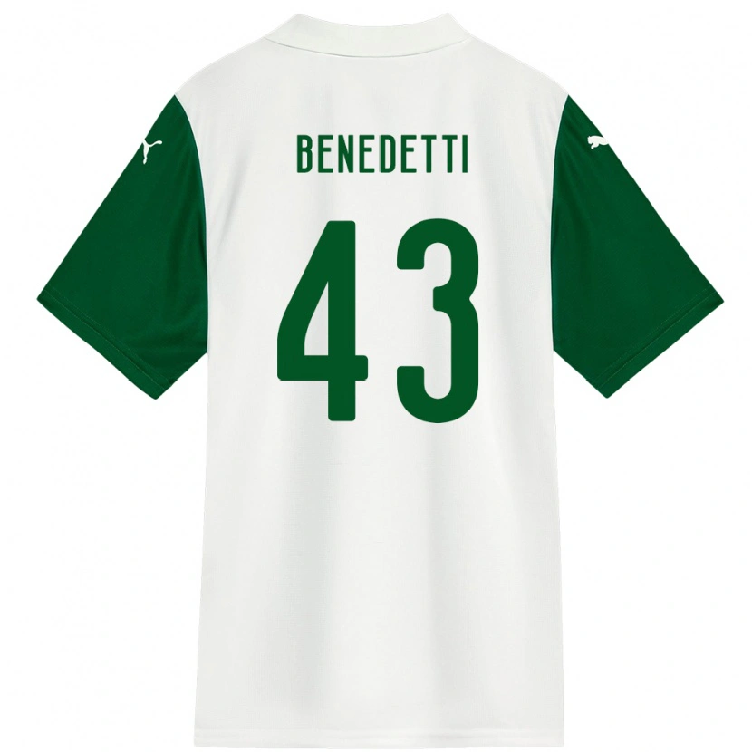 Danxen Kvinnor Luis Benedetti #43 Vit Grön Bortatröja Matchtröjor 2025/26 Tröjor T-Tröja