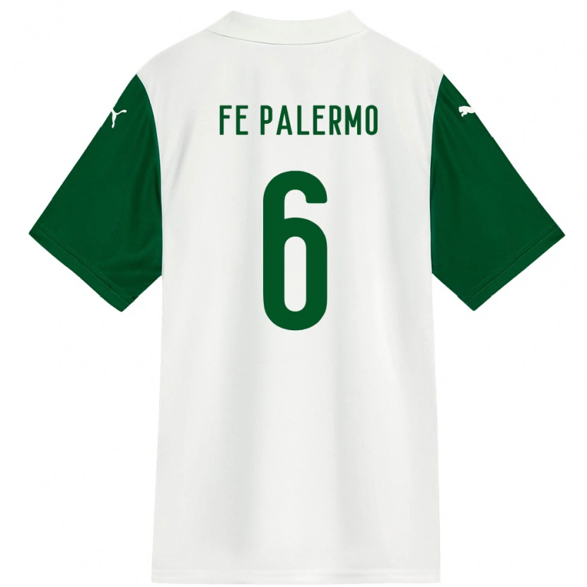 Danxen Kvinnor Fe Palermo #6 Vit Grön Bortatröja Matchtröjor 2025/26 Tröjor T-Tröja