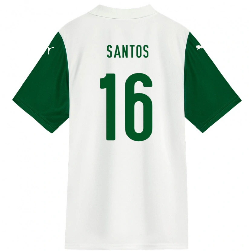 Danxen Kvinnor Gaby Santos #16 Vit Grön Bortatröja Matchtröjor 2025/26 Tröjor T-Tröja