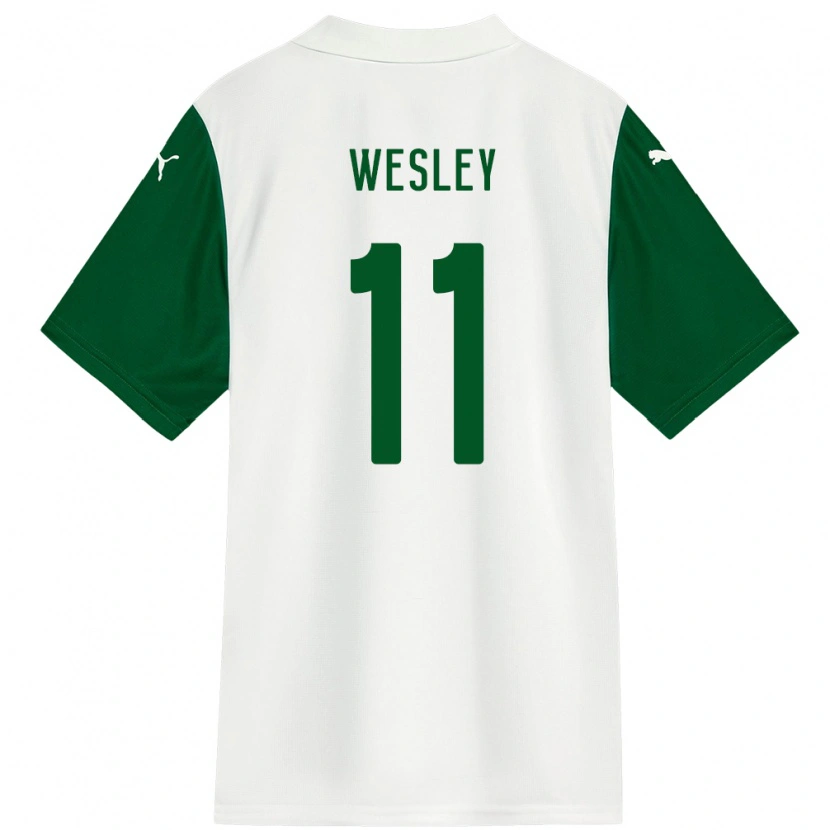 Danxen Kvinnor Wesley #11 Vit Grön Bortatröja Matchtröjor 2025/26 Tröjor T-Tröja