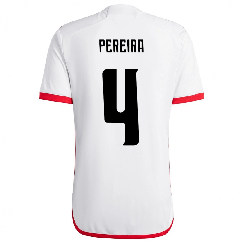 Danxen Kvinnor Léo Pereira #4 Vit Röd Bortatröja Matchtröjor 2025/26 Tröjor T-Tröja