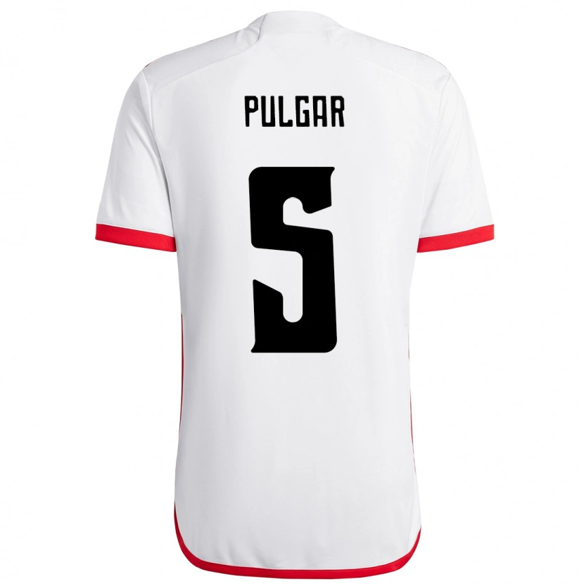 Danxen Kvinnor Erick Pulgar #5 Vit Röd Bortatröja Matchtröjor 2025/26 Tröjor T-Tröja