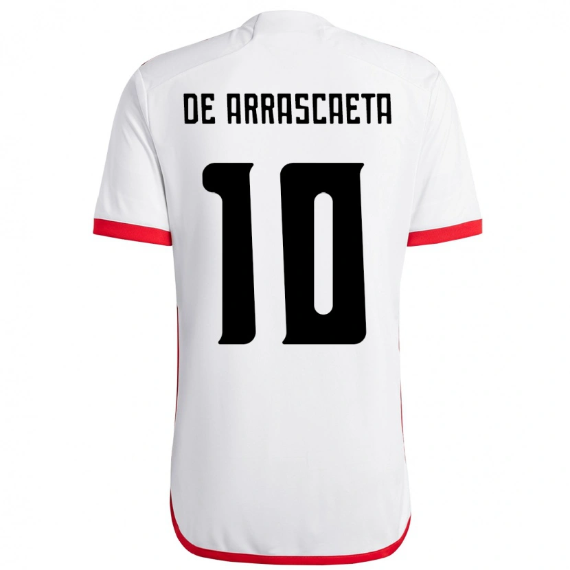Danxen Kvinnor Giorgian De Arrascaeta #10 Vit Röd Bortatröja Matchtröjor 2025/26 Tröjor T-Tröja