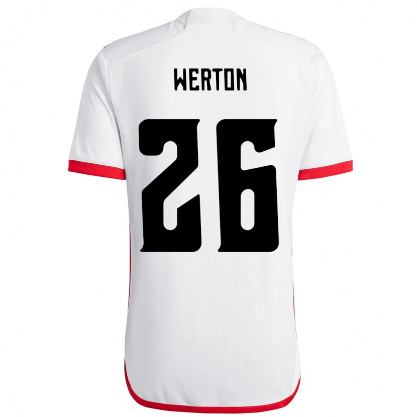 Danxen Kvinnor Werton #26 Vit Röd Bortatröja Matchtröjor 2025/26 Tröjor T-Tröja