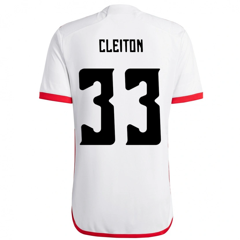 Danxen Kvinnor Cleiton #33 Vit Röd Bortatröja Matchtröjor 2025/26 Tröjor T-Tröja