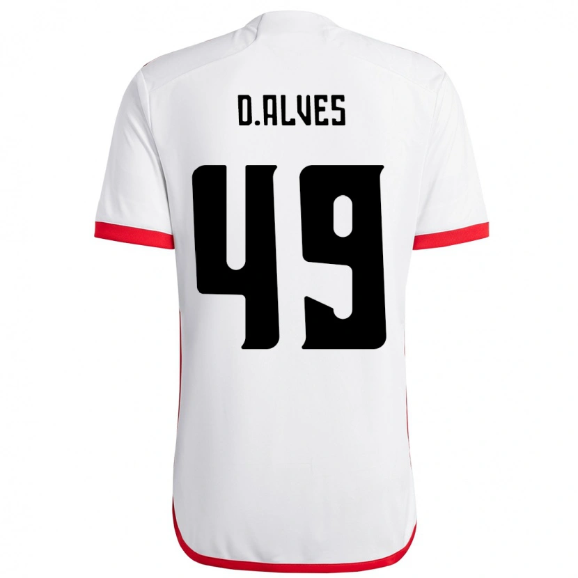 Danxen Kvinnor Dyogo Alves #49 Vit Röd Bortatröja Matchtröjor 2025/26 Tröjor T-Tröja