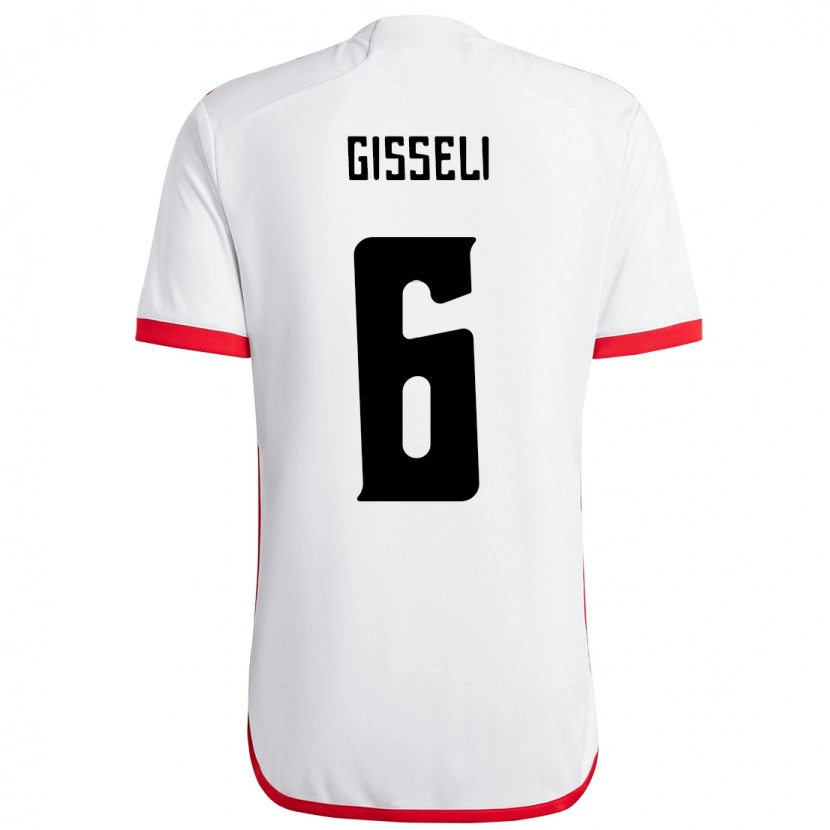 Danxen Kvinnor Gisseli #6 Vit Röd Bortatröja Matchtröjor 2025/26 Tröjor T-Tröja