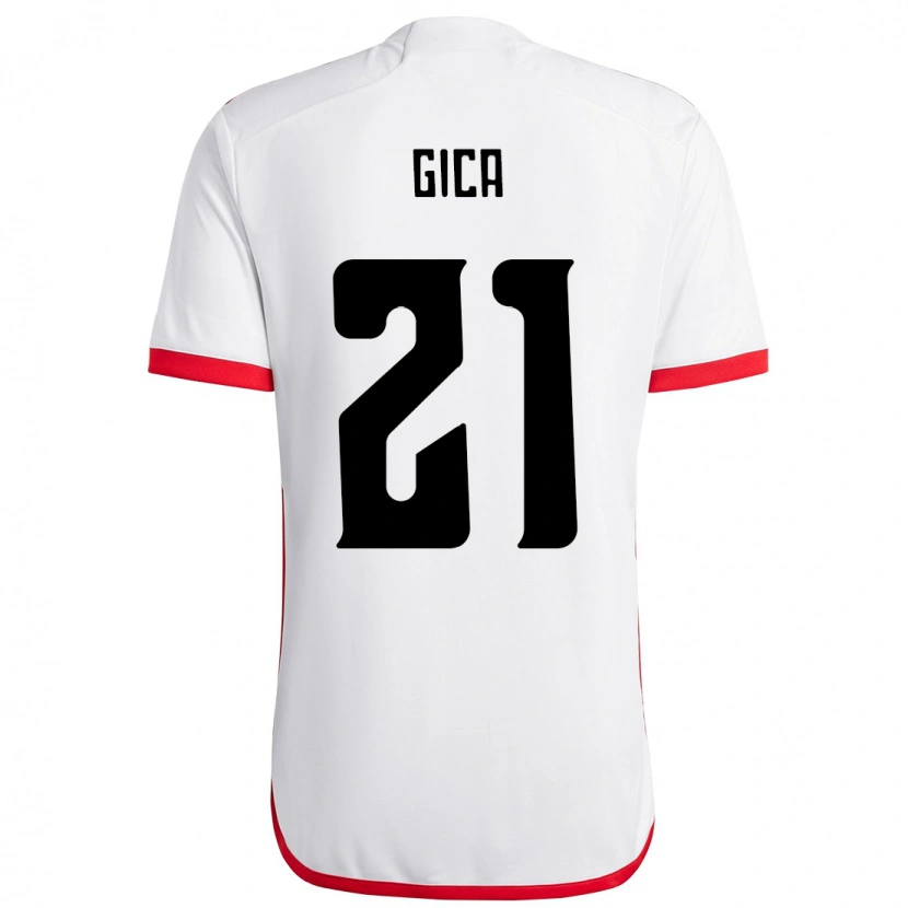 Danxen Kvinnor Gica #21 Vit Röd Bortatröja Matchtröjor 2025/26 Tröjor T-Tröja