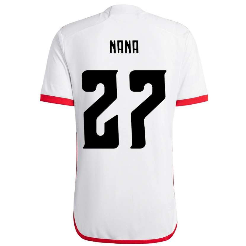 Danxen Kvinnor Naná #27 Vit Röd Bortatröja Matchtröjor 2025/26 Tröjor T-Tröja