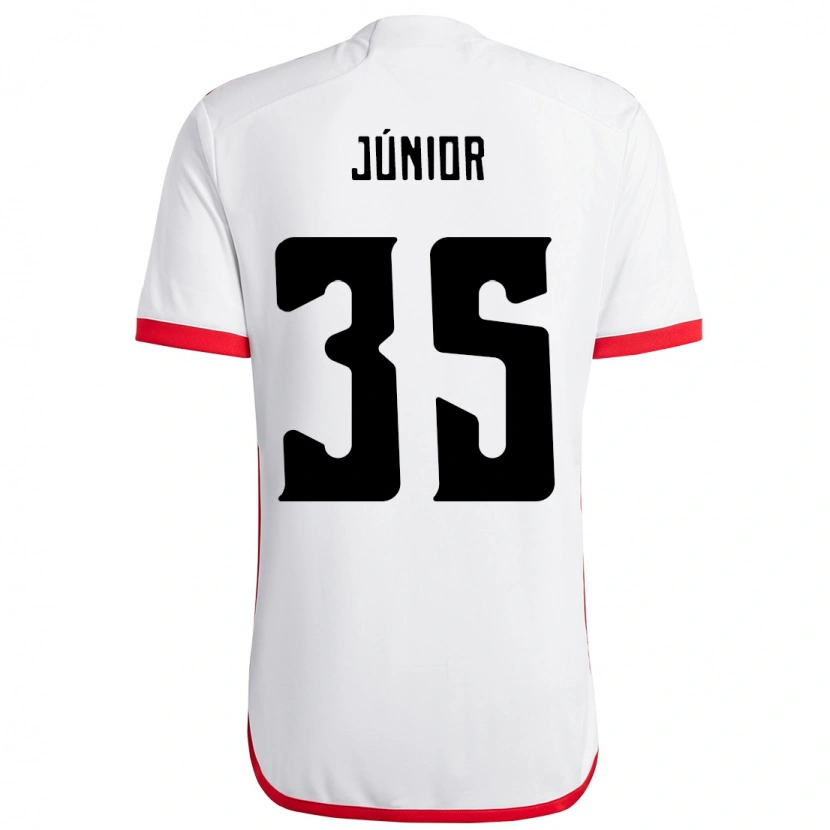 Danxen Kvinnor Kaylaine Júnior #35 Vit Röd Bortatröja Matchtröjor 2025/26 Tröjor T-Tröja