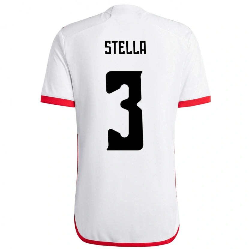 Danxen Kvinnor Stella #3 Vit Röd Bortatröja Matchtröjor 2025/26 Tröjor T-Tröja
