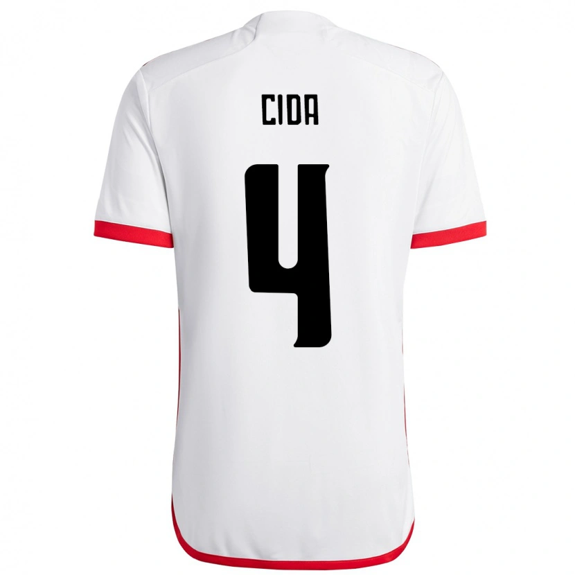 Danxen Kvinnor Cida #4 Vit Röd Bortatröja Matchtröjor 2025/26 Tröjor T-Tröja
