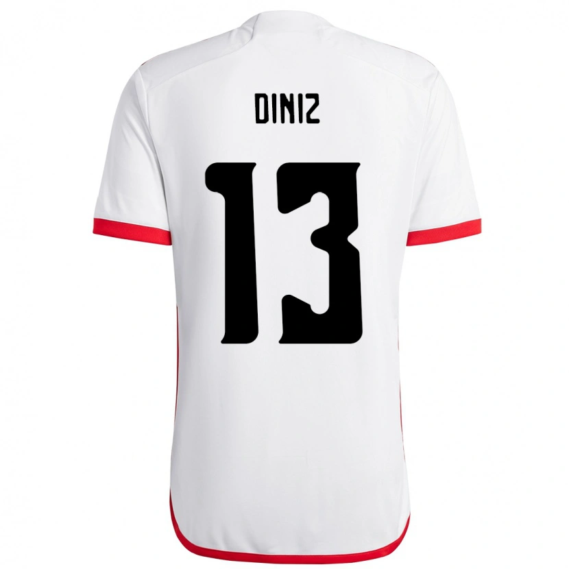 Danxen Kvinnor Renata Diniz #13 Vit Röd Bortatröja Matchtröjor 2025/26 Tröjor T-Tröja