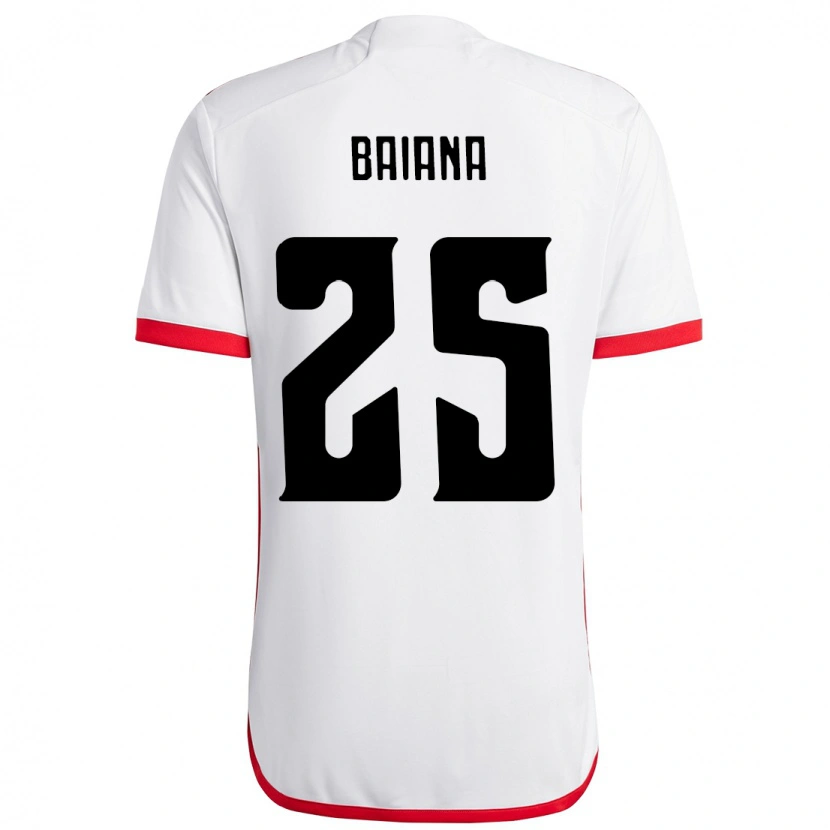 Danxen Kvinnor Larissa Baiana #25 Vit Röd Bortatröja Matchtröjor 2025/26 Tröjor T-Tröja