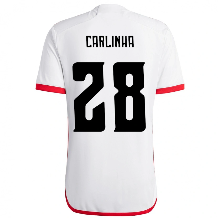 Danxen Kvinnor Carlinha #28 Vit Röd Bortatröja Matchtröjor 2025/26 Tröjor T-Tröja