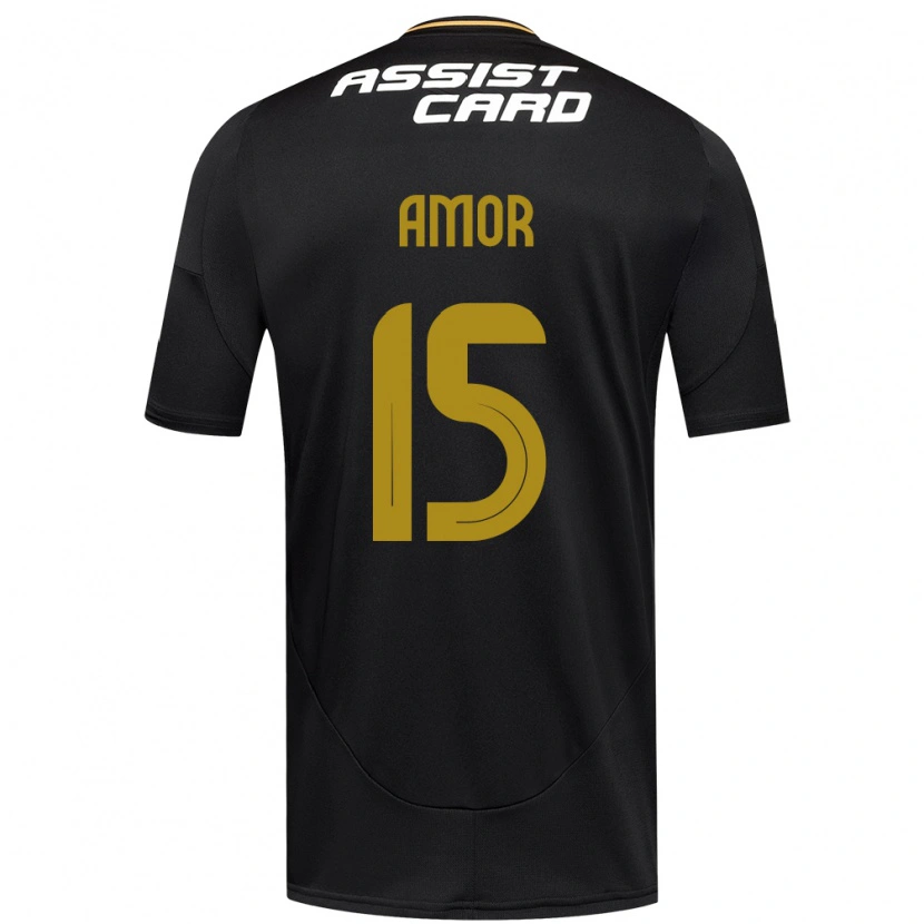 Danxen Kvinnor Emiliano Amor #15 Svart Vit Bortatröja Matchtröjor 2025/26 Tröjor T-Tröja