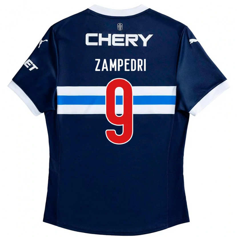 Danxen Kvinnor Fernando Zampedri #9 Kungsblå Vit Bortatröja Matchtröjor 2025/26 Tröjor T-Tröja