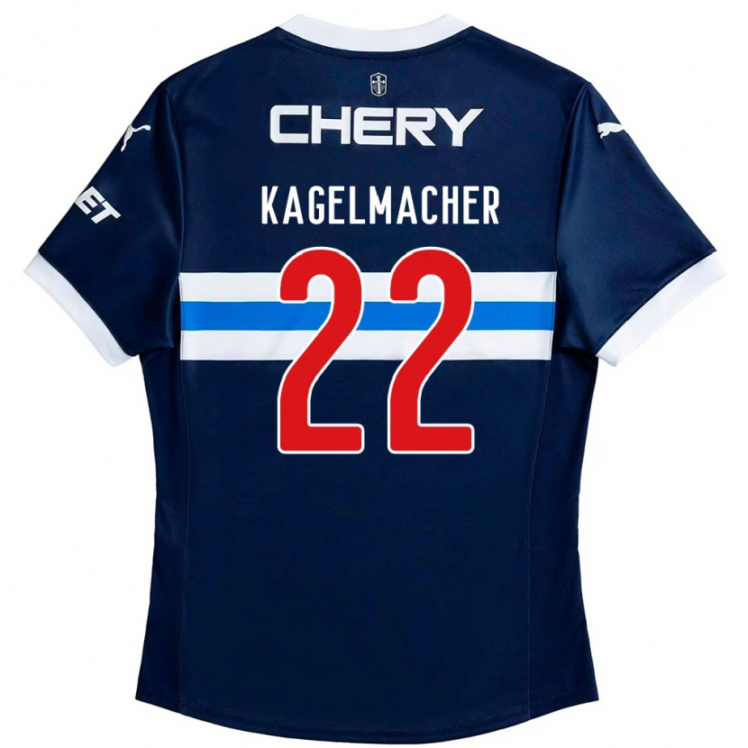 Danxen Kvinnor Gary Kagelmacher #22 Kungsblå Vit Bortatröja Matchtröjor 2025/26 Tröjor T-Tröja