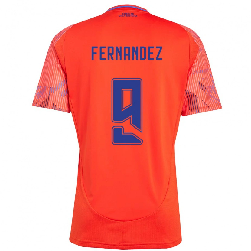 Danxen Kvinnor Leandro Fernández #9 Orange Röd Bortatröja Matchtröjor 2025/26 Tröjor T-Tröja