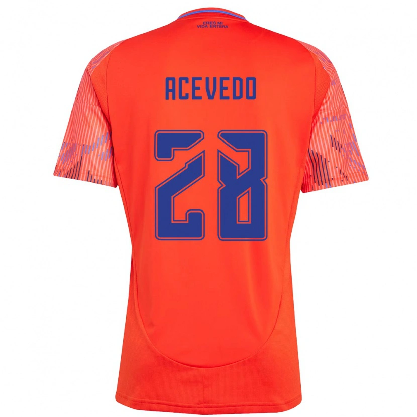 Danxen Kvinnor Florencia Acevedo #28 Orange Röd Bortatröja Matchtröjor 2025/26 Tröjor T-Tröja